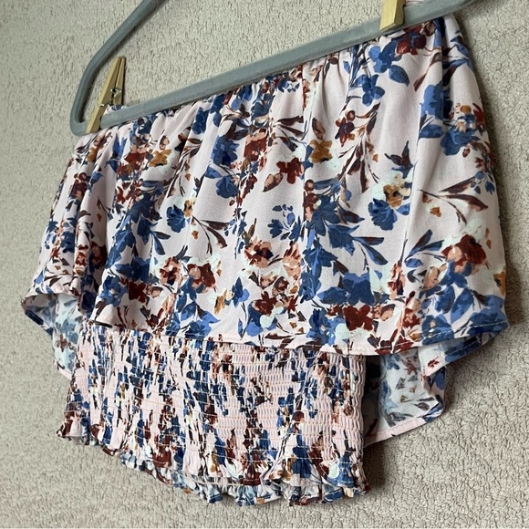 1 State Cropped Sleeveless Tube Top-Pink Floral-Tiered-Summer-Cottagecore-Casual - Picture 7 of 10